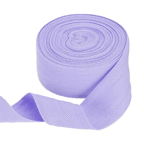 HARFINGTON Baumwoll-Twillband, 4,8 cm, 9,1 m, Fischgräten-Gurtband, Rolle, Schrägband für DIY, Basteln, Nähen, Geschenkverpackung, Hellviolett HARFINGTON Baumwoll-Twillband, 4,8 cm, 9,1 m, Fischgräten-Gurtband, Rolle, Schrägband für DIY, Basteln, Nähen, Geschenkverpackung, Hellviolett von HARFINGTON