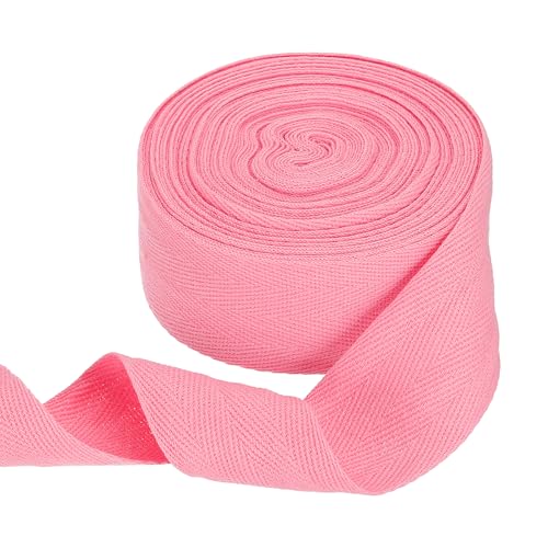 HARFINGTON Baumwoll-Twillband, 4,8 cm, 9,1 m, Fischgräten-Gurtband, Rolle, Schrägband für DIY, Basteln, Nähen, Geschenkverpackung, Rosa HARFINGTON Baumwoll-Twillband, 4,8 cm, 9,1 m, Fischgräten-Gurtband, Rolle, Schrägband für DIY, Basteln, Nähen, Geschenkverpackung, Rosa von HARFINGTON