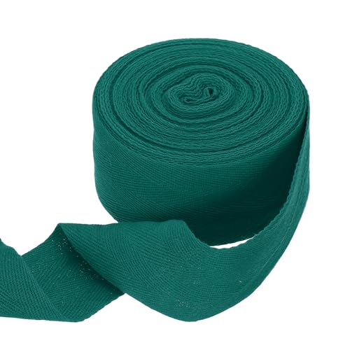 HARFINGTON Baumwoll-Twillband, 5,1 cm, 9,1 m, Fischgräten-Gurtband, Rolle, Schrägband für Heimwerker, Handwerk, Nähen, Geschenkverpackung, Dunkelgrün HARFINGTON Baumwoll-Twillband, 5,1 cm, 9,1 m, Fischgräten-Gurtband, Rolle, Schrägband für Heimwerker, Handwerk, Nähen, Geschenkverpackung, Dunkelgrün von HARFINGTON