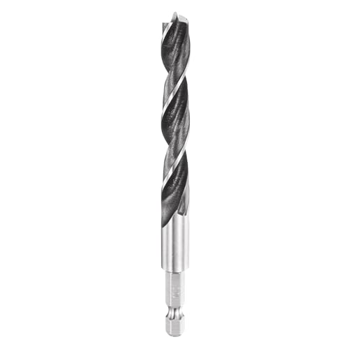 HARFINGTON Brad Point Bohrer, 10 mm Durchmesser, Lagerstahl, 6,35 mm Sechskantschaft, Holzbohrer, 7,7 cm Arbeitslänge, Spiralbohrwerkzeug für Holzbearbeitung, Weichholz, Sperrholz, Kunststoff HARFINGTON Brad Point Bohrer, 10 mm Durchmesser, Lagerstahl, 6,35 mm Sechskantschaft, Holzbohrer, 7,7 cm Arbeitslänge, Spiralbohrwerkzeug für Holzbearbeitung, Weichholz, Sperrholz, Kunststoff von HARFINGTON