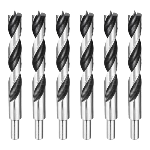 HARFINGTON Brad Point Bohrer 15 mm Durchmesser, gerader runder Schaft, metrischer Spiralbohrer für Weichholz, Hartholz, Sperrholz, Kunststoff, Gummi, silberfarben, 6 Stück HARFINGTON Brad Point Bohrer 15 mm Durchmesser, gerader runder Schaft, metrischer Spiralbohrer für Weichholz, Hartholz, Sperrholz, Kunststoff, Gummi, silberfarben, 6 Stück von HARFINGTON