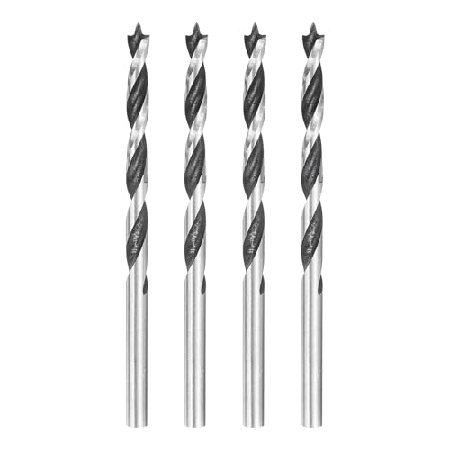 HARFINGTON Brad Point Bohrer 4 mm Durchmesser, gerader runder Schaft, metrischer Spiralbohrer für Weichholz, Hartholz, Sperrholz, Kunststoff, Gummi, silberfarben, 4 Stück HARFINGTON Brad Point Bohrer 4 mm Durchmesser, gerader runder Schaft, metrischer Spiralbohrer für Weichholz, Hartholz, Sperrholz, Kunststoff, Gummi, silberfarben, 4 Stück von HARFINGTON