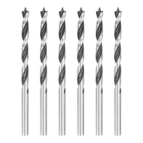 HARFINGTON Brad Point Bohrer 4 mm Durchmesser, gerader runder Schaft, metrischer Spiralbohrer für Weichholz, Hartholz, Sperrholz, Kunststoff, Gummi, silberfarben, 6 Stück HARFINGTON Brad Point Bohrer 4 mm Durchmesser, gerader runder Schaft, metrischer Spiralbohrer für Weichholz, Hartholz, Sperrholz, Kunststoff, Gummi, silberfarben, 6 Stück von HARFINGTON