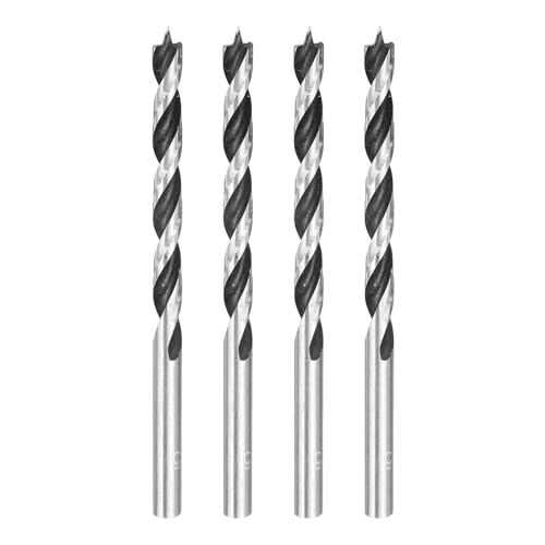 HARFINGTON Brad Point Bohrer 5 mm Durchmesser, gerader runder Schaft, metrischer Spiralbohrer für Weichholz, Hartholz, Sperrholz, Kunststoff, Gummi, silberfarben, 4 Stück HARFINGTON Brad Point Bohrer 5 mm Durchmesser, gerader runder Schaft, metrischer Spiralbohrer für Weichholz, Hartholz, Sperrholz, Kunststoff, Gummi, silberfarben, 4 Stück von HARFINGTON