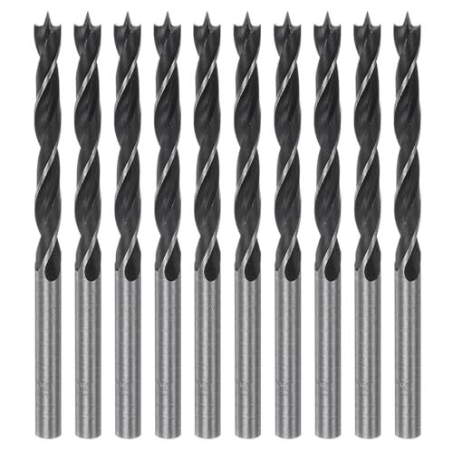 HARFINGTON Brad Point Bohrer 6,5 mm Durchmesser, gerader runder Schaft, metrischer Spiralbohrer für Weichholz, Hartholz, Sperrholz, Kunststoff, Gummi, Schwarz, 10 Stück HARFINGTON Brad Point Bohrer 6,5 mm Durchmesser, gerader runder Schaft, metrischer Spiralbohrer für Weichholz, Hartholz, Sperrholz, Kunststoff, Gummi, Schwarz, 10 Stück von HARFINGTON