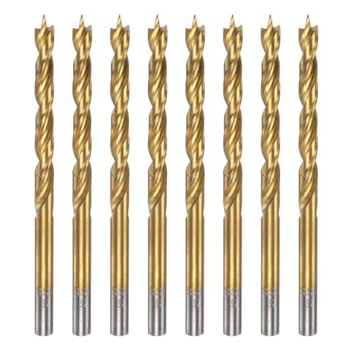 HARFINGTON Brad Point Bohrer HSS4241 mit geradem Rundschaft, metrischer Spiralbohrer für Tischler, Holzbearbeitung, Kunststoff, Gummi, goldfarben, 8 Stück HARFINGTON Brad Point Bohrer HSS4241 mit geradem Rundschaft, metrischer Spiralbohrer für Tischler, Holzbearbeitung, Kunststoff, Gummi, goldfarben, 8 Stück von HARFINGTON