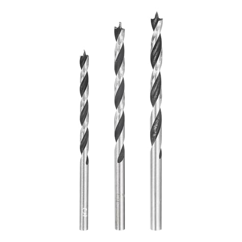 HARFINGTON Brad Point Bohrer-Set, 3/3,5/4 mm Durchmesser, gerader runder Schaft, metrischer Spiralbohrer für Weichholz, Hartholz, Sperrholz, Kunststoff, Gummi, silberfarben HARFINGTON Brad Point Bohrer-Set, 3/3,5/4 mm Durchmesser, gerader runder Schaft, metrischer Spiralbohrer für Weichholz, Hartholz, Sperrholz, Kunststoff, Gummi, silberfarben von HARFINGTON