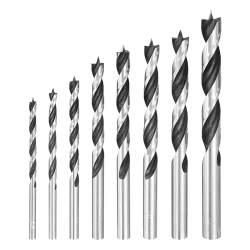 HARFINGTON Brad Point Bohrer-Set, 3/4/5/6/7/8/9/10 mm Durchmesser, gerader Rundschaft, metrischer Spiralbohrer für Weichholz, Hartholz, Sperrholz, Kunststoff, Gummi, silberfarben HARFINGTON Brad Point Bohrer-Set, 3/4/5/6/7/8/9/10 mm Durchmesser, gerader Rundschaft, metrischer Spiralbohrer für Weichholz, Hartholz, Sperrholz, Kunststoff, Gummi, silberfarben von HARFINGTON