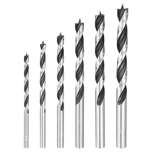 HARFINGTON Brad Point Bohrer-Set, 3/4/5/6/7/8 mm Durchmesser, gerader runder Schaft, metrischer Spiralbohrer für Weichholz, Hartholz, Sperrholz, Kunststoff, Gummi, silberfarben HARFINGTON Brad Point Bohrer-Set, 3/4/5/6/7/8 mm Durchmesser, gerader runder Schaft, metrischer Spiralbohrer für Weichholz, Hartholz, Sperrholz, Kunststoff, Gummi, silberfarben von HARFINGTON