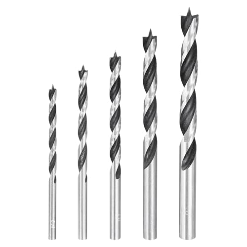 HARFINGTON Brad Point Bohrer-Set, 3/4/5/6/8 mm Durchmesser, gerader runder Schaft, metrischer Spiralbohrer für Weichholz, Hartholz, Sperrholz, Kunststoff, Gummi, silberfarben HARFINGTON Brad Point Bohrer-Set, 3/4/5/6/8 mm Durchmesser, gerader runder Schaft, metrischer Spiralbohrer für Weichholz, Hartholz, Sperrholz, Kunststoff, Gummi, silberfarben von HARFINGTON