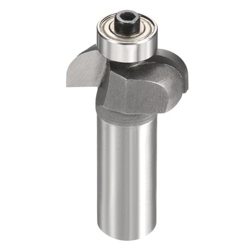 HARFINGTON Cove Fräser-Bit, 1,27 cm Schaft, 2,5 cm Durchmesser, 1,1 cm Schnitthöhe, Radius, erhöhte Platten-Bit, Kantenformung für Heimwerker, Holzbearbeitung, Silber von HARFINGTON