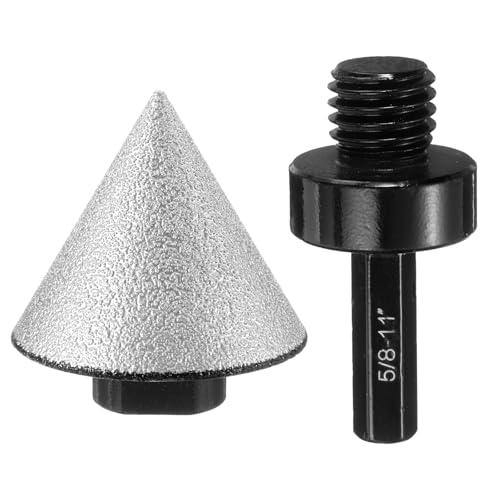 HARFINGTON Diamant-Fasen-Bits, 48 mm Durchmesser, 5/8-11 Gewinde, Kegelschleifer-Bit mit Adapter, Senkbohrer zum Vergrößern von Löchern für Porzellan, Fliesen, Marmor, Keramik, Glas, Steine HARFINGTON Diamant-Fasen-Bits, 48 mm Durchmesser, 5/8-11 Gewinde, Kegelschleifer-Bit mit Adapter, Senkbohrer zum Vergrößern von Löchern für Porzellan, Fliesen, Marmor, Keramik, Glas, Steine von HARFINGTON