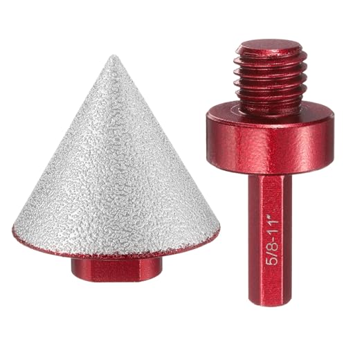 HARFINGTON Diamant-Fasen-Bits, 50 mm Durchmesser, 5/8-11 Gewinde, Kegelschleifer-Bit mit Adapter, Senkbohrer zum Vergrößern von Löchern für Porzellan, Fliesen, Marmor, Keramik, Glas, Steine HARFINGTON Diamant-Fasen-Bits, 50 mm Durchmesser, 5/8-11 Gewinde, Kegelschleifer-Bit mit Adapter, Senkbohrer zum Vergrößern von Löchern für Porzellan, Fliesen, Marmor, Keramik, Glas, Steine von HARFINGTON