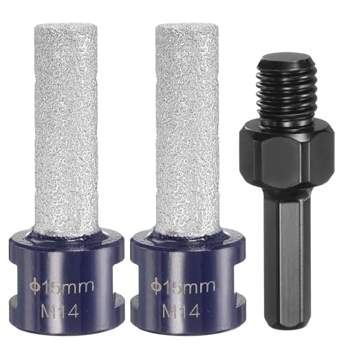 HARFINGTON Diamant-Fingerfräs-Bits, 15 mm Durchmesser, 5/8-Zoll-11-Gewinde, Diamant-Fräsbohrer zum Vergrößern, Formen vorhandener Löcher in Porzellan, mit 3/8-Zoll-Sechskantschaftadapter, Blau/Schwarz HARFINGTON Diamant-Fingerfräs-Bits, 15 mm Durchmesser, 5/8-Zoll-11-Gewinde, Diamant-Fräsbohrer zum Vergrößern, Formen vorhandener Löcher in Porzellan, mit 3/8-Zoll-Sechskantschaftadapter, Blau/Schwarz von HARFINGTON