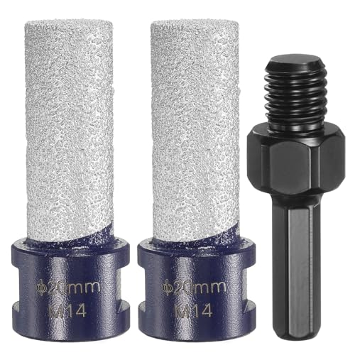 HARFINGTON Diamant-Fingerfräs-Bits, 20 mm Durchmesser, 5/8-Zoll-11-Gewinde, Diamant-Fräs-Bit zum Vergrößern, Formen vorhandener Löcher in Porzellan, mit 3/8-Zoll-Sechskantschaftadapter, blau/schwarz HARFINGTON Diamant-Fingerfräs-Bits, 20 mm Durchmesser, 5/8-Zoll-11-Gewinde, Diamant-Fräs-Bit zum Vergrößern, Formen vorhandener Löcher in Porzellan, mit 3/8-Zoll-Sechskantschaftadapter, blau/schwarz von HARFINGTON