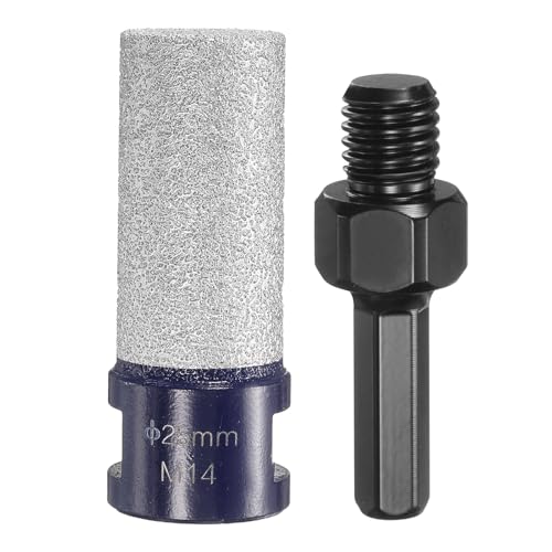 HARFINGTON Diamant-Fingerfräs-Bits, 25 mm Durchmesser, 5/8-Zoll-11-Gewinde, Diamant-Fräs-Bit zum Vergrößern, Formen vorhandener Löcher in Porzellan-Keramik, mit 3/8-Zoll-Sechskantschaftadapter, blau HARFINGTON Diamant-Fingerfräs-Bits, 25 mm Durchmesser, 5/8-Zoll-11-Gewinde, Diamant-Fräs-Bit zum Vergrößern, Formen vorhandener Löcher in Porzellan-Keramik, mit 3/8-Zoll-Sechskantschaftadapter, blau von HARFINGTON