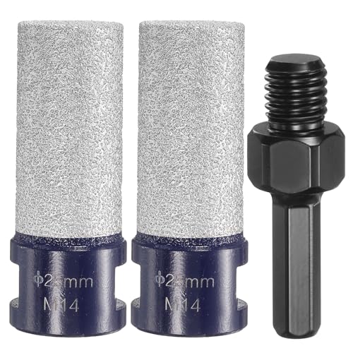 HARFINGTON Diamant-Fingerfräs-Bits, 25 mm Durchmesser, 5/8-Zoll-11-Gewinde, Diamant-Fräs-Bit zum Vergrößern, Formen vorhandener Löcher in Porzellan-Keramik mit 3/8-Zoll-Sechskantschaftadapter, blau HARFINGTON Diamant-Fingerfräs-Bits, 25 mm Durchmesser, 5/8-Zoll-11-Gewinde, Diamant-Fräs-Bit zum Vergrößern, Formen vorhandener Löcher in Porzellan-Keramik mit 3/8-Zoll-Sechskantschaftadapter, blau von HARFINGTON