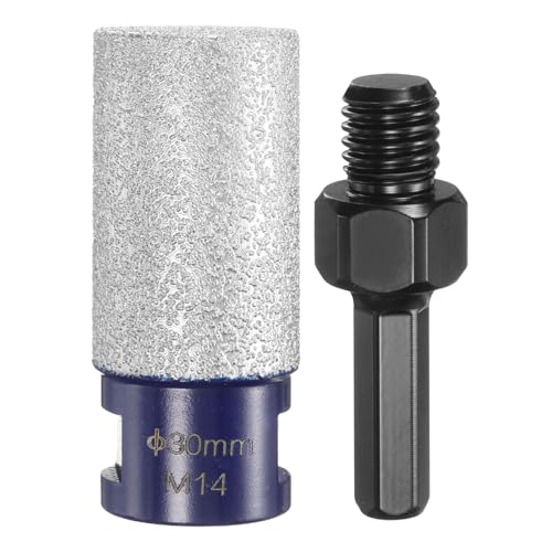 HARFINGTON Diamant-Fingerfräs-Bits, 30 mm Durchmesser, 5/8-Zoll-11-Gewinde, Diamant-Fräsbohrer zum Vergrößern, Formen vorhandener Löcher in Porzellan-Keramik, mit 3/8-Zoll-Sechskantschaftadapter, blau HARFINGTON Diamant-Fingerfräs-Bits, 30 mm Durchmesser, 5/8-Zoll-11-Gewinde, Diamant-Fräsbohrer zum Vergrößern, Formen vorhandener Löcher in Porzellan-Keramik, mit 3/8-Zoll-Sechskantschaftadapter, blau von HARFINGTON