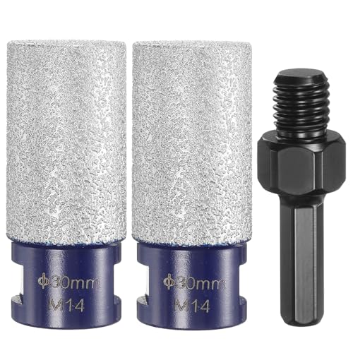 HARFINGTON Diamant-Fingerfräs-Bits, 30 mm Durchmesser, 5/8-Zoll-11-Gewinde, Diamant-Fräsbohrer zum Vergrößern, Formen vorhandener Löcher in Porzellan mit 3/8-Zoll-Sechskantschaftadapter, Blau/Schwarz HARFINGTON Diamant-Fingerfräs-Bits, 30 mm Durchmesser, 5/8-Zoll-11-Gewinde, Diamant-Fräsbohrer zum Vergrößern, Formen vorhandener Löcher in Porzellan mit 3/8-Zoll-Sechskantschaftadapter, Blau/Schwarz von HARFINGTON
