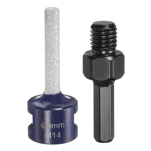HARFINGTON Diamant-Fingerfräs-Bits, 8 mm Durchmesser, 5/8-Zoll-11-Gewinde, Diamant-Fräsbohrer zum Vergrößern, Formen vorhandener Löcher in Porzellan-Keramik, mit 3/8-Zoll-Sechskantschaftadapter, blau HARFINGTON Diamant-Fingerfräs-Bits, 8 mm Durchmesser, 5/8-Zoll-11-Gewinde, Diamant-Fräsbohrer zum Vergrößern, Formen vorhandener Löcher in Porzellan-Keramik, mit 3/8-Zoll-Sechskantschaftadapter, blau von HARFINGTON