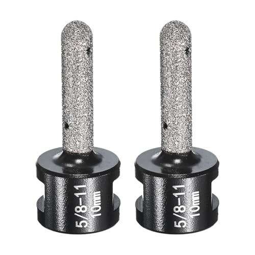 HARFINGTON Diamant-Fingerfräser, 10 mm, 2 Löcher mit 5/8-Zoll-11-Gewinde zum Vergrößern, Formen, Fräsen vorhandener Löcher auf Marmor-Arbeitsplatte, Schwarz, 2 Stück HARFINGTON Diamant-Fingerfräser, 10 mm, 2 Löcher mit 5/8-Zoll-11-Gewinde zum Vergrößern, Formen, Fräsen vorhandener Löcher auf Marmor-Arbeitsplatte, Schwarz, 2 Stück von HARFINGTON