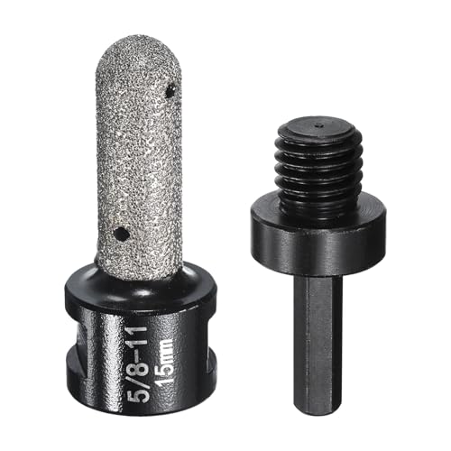 HARFINGTON Diamant-Fingerfräser, 15 mm, 2 Löcher mit 5/8-Zoll-11-Gewinde mit Umwandlung zum Vergrößern, Formen, Fräsen vorhandener Löcher auf Marmor-Arbeitsplatte, Schwarz, 2 Stück HARFINGTON Diamant-Fingerfräser, 15 mm, 2 Löcher mit 5/8-Zoll-11-Gewinde mit Umwandlung zum Vergrößern, Formen, Fräsen vorhandener Löcher auf Marmor-Arbeitsplatte, Schwarz, 2 Stück von HARFINGTON