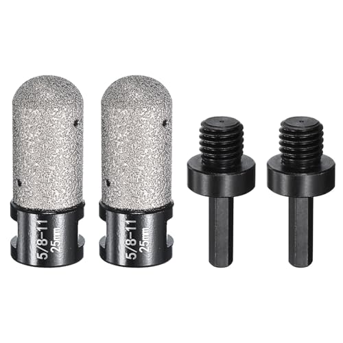 HARFINGTON Diamant-Fingerfräser, 25 mm, 2 Löcher mit 5/8-Zoll-12-Gewinde mit Umwandlung zum Vergrößern, Formen, Fräsen vorhandener Löcher auf Marmor-Arbeitsplatte, Schwarz, 4 Stück HARFINGTON Diamant-Fingerfräser, 25 mm, 2 Löcher mit 5/8-Zoll-12-Gewinde mit Umwandlung zum Vergrößern, Formen, Fräsen vorhandener Löcher auf Marmor-Arbeitsplatte, Schwarz, 4 Stück von HARFINGTON