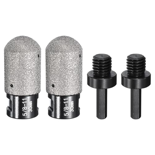 HARFINGTON Diamant-Fingerfräser, 30 mm, 2 Löcher mit 5/8-Zoll-11-Gewinde mit Umwandlung zum Vergrößern, Formen, Fräsen vorhandener Löcher auf Marmor-Arbeitsplatte, Schwarz, 4 Stück HARFINGTON Diamant-Fingerfräser, 30 mm, 2 Löcher mit 5/8-Zoll-11-Gewinde mit Umwandlung zum Vergrößern, Formen, Fräsen vorhandener Löcher auf Marmor-Arbeitsplatte, Schwarz, 4 Stück von HARFINGTON