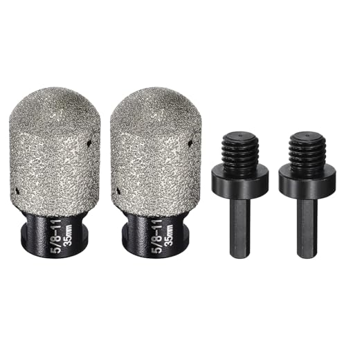 HARFINGTON Diamant-Fingerfräser, 35 mm, 2 Löcher mit 5/8-Zoll-11-Gewinde mit Umwandlung zum Vergrößern, Formen, Fräsen vorhandener Löcher auf Marmor-Arbeitsplatte, Schwarz, 4 Stück HARFINGTON Diamant-Fingerfräser, 35 mm, 2 Löcher mit 5/8-Zoll-11-Gewinde mit Umwandlung zum Vergrößern, Formen, Fräsen vorhandener Löcher auf Marmor-Arbeitsplatte, Schwarz, 4 Stück von HARFINGTON