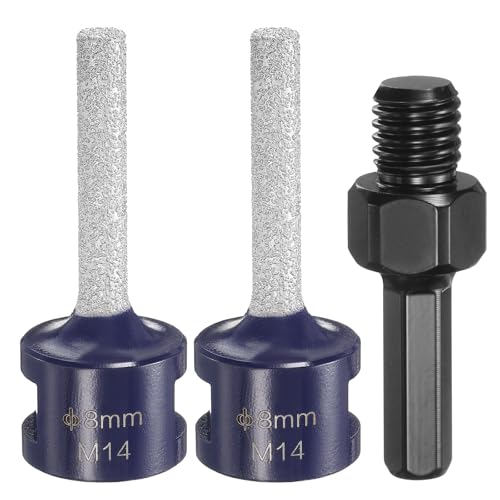 HARFINGTON Diamant-Fingerfrässtifte mit 8 mm Durchmesser, 5/8-Zoll-11-Gewinde, Diamant-Fräsbohrer zum Vergrößern, Formen vorhandener Löcher in Porzellan-Keramik mit 3/8-Zoll-Sechskantschaftadapter von HARFINGTON