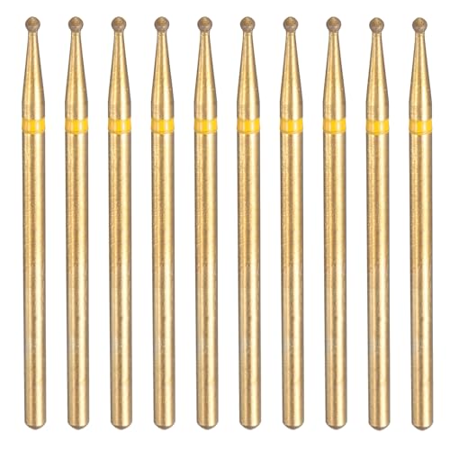 HARFINGTON Diamant-Schleifbohrer, Körnung 325–400, 1,5 mm, Kugelkopf, 2,35 mm Schaft, 1,5 mm Länge, titanbeschichtete Steinschleifbohrer, Drehwerkzeug für Nägel, Schleifen, Polieren, 10 Stück HARFINGTON Diamant-Schleifbohrer, Körnung 325–400, 1,5 mm, Kugelkopf, 2,35 mm Schaft, 1,5 mm Länge, titanbeschichtete Steinschleifbohrer, Drehwerkzeug für Nägel, Schleifen, Polieren, 10 Stück von HARFINGTON