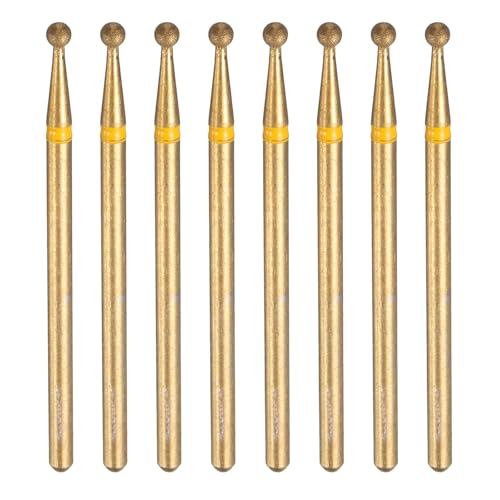 HARFINGTON Diamant-Schleifbohrer, Körnung 325–400, 2,3 mm, Kugelkopf, 2,35 mm Schaft, 2,3 mm Länge, titanbeschichtete Steinschleifbohrer, Drehwerkzeug für Nägel, Schleifen, Polieren, 8 Stück HARFINGTON Diamant-Schleifbohrer, Körnung 325–400, 2,3 mm, Kugelkopf, 2,35 mm Schaft, 2,3 mm Länge, titanbeschichtete Steinschleifbohrer, Drehwerkzeug für Nägel, Schleifen, Polieren, 8 Stück von HARFINGTON