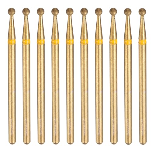 HARFINGTON Diamant-Schleifbohrer, Körnung 325-400, 2 mm, Kugelkopf, 2,35 mm Schaft, 2 mm Länge, titanbeschichtete Steinschleifbohrer, Drehwerkzeug für Nägel, Schleifen, Polieren, 10 Stück HARFINGTON Diamant-Schleifbohrer, Körnung 325-400, 2 mm, Kugelkopf, 2,35 mm Schaft, 2 mm Länge, titanbeschichtete Steinschleifbohrer, Drehwerkzeug für Nägel, Schleifen, Polieren, 10 Stück von HARFINGTON