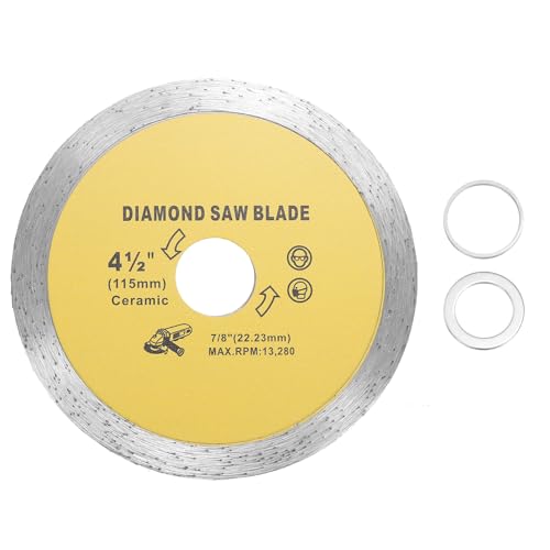 HARFINGTON Diamantsägeblatt, 11,4 cm Durchmesser, 2,2 cm Dorn Kreisschneidrad mit 2,2 cm auf 5/8 Zoll oder 20 mm Dorn Adapterring, 2,5 mm dick, für Mauerwerk, Fliesen, Marmor, Keramik, Beton, Zement HARFINGTON Diamantsägeblatt, 11,4 cm Durchmesser, 2,2 cm Dorn Kreisschneidrad mit 2,2 cm auf 5/8 Zoll oder 20 mm Dorn Adapterring, 2,5 mm dick, für Mauerwerk, Fliesen, Marmor, Keramik, Beton, Zement von HARFINGTON