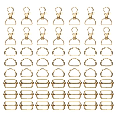 HARFINGTON Drehverschlüsse mit D-Ringen und Schiebeschnallen, 20 mm, Metall-Drehknöpfe, D-förmige Ringe, verstellbar, rechteckig, für Geldbörse, Hardware, Näharbeiten, Bastelprojekte, Hellgold, 56 HARFINGTON Drehverschlüsse mit D-Ringen und Schiebeschnallen, 20 mm, Metall-Drehknöpfe, D-förmige Ringe, verstellbar, rechteckig, für Geldbörse, Hardware, Näharbeiten, Bastelprojekte, Hellgold, 56 von HARFINGTON