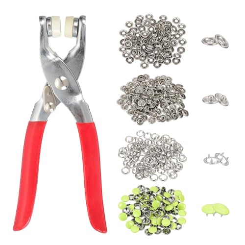 HARFINGTON Druckknöpfe aus Metall, 100 Stück, 10 mm, solide Zinken, Druckknöpfe mit Verschlusszange zum Nähen, Stoff, Leder, Kleidung, Handwerk, Hellgelb HARFINGTON Druckknöpfe aus Metall, 100 Stück, 10 mm, solide Zinken, Druckknöpfe mit Verschlusszange zum Nähen, Stoff, Leder, Kleidung, Handwerk, Hellgelb von HARFINGTON