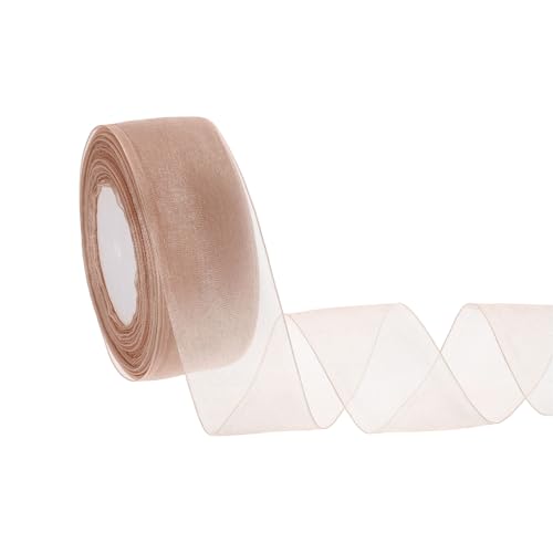 HARFINGTON Durchsichtiges Organzaband, 3,8 cm, 45,7 m, Chiffon-Schleifenband für Geschenkverpackungen, Hochzeit, Party, Dekoration, Blumenstrauß, Basteln, Weihnachten, Roségold HARFINGTON Durchsichtiges Organzaband, 3,8 cm, 45,7 m, Chiffon-Schleifenband für Geschenkverpackungen, Hochzeit, Party, Dekoration, Blumenstrauß, Basteln, Weihnachten, Roségold von HARFINGTON