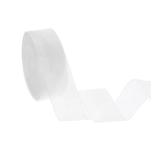 HARFINGTON Durchsichtiges Organzaband, 3,8 cm, 45,7 m, Chiffon-Schleifenband für Geschenkverpackungen, Hochzeit, Party, Dekoration, Blumenstrauß, Basteln, Weihnachten, Weiß HARFINGTON Durchsichtiges Organzaband, 3,8 cm, 45,7 m, Chiffon-Schleifenband für Geschenkverpackungen, Hochzeit, Party, Dekoration, Blumenstrauß, Basteln, Weihnachten, Weiß von HARFINGTON