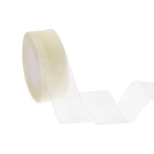 HARFINGTON Durchsichtiges Organzaband, 3,8 cm, 45,7 m, Chiffon-Schleifenband für Geschenkverpackungen, Hochzeit, Party, Dekoration, Blumenstrauß, Basteln, Weihnachten, cremefarben HARFINGTON Durchsichtiges Organzaband, 3,8 cm, 45,7 m, Chiffon-Schleifenband für Geschenkverpackungen, Hochzeit, Party, Dekoration, Blumenstrauß, Basteln, Weihnachten, cremefarben von HARFINGTON