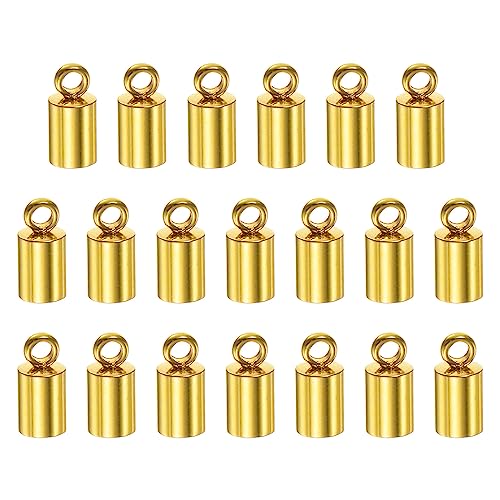 HARFINGTON Endkappen für Kordeln, 3,5 mm Innendurchmesser, Edelstahl, für DIY-Armbänder, Halsketten, Quasten, goldfarben, 20 Stück HARFINGTON Endkappen für Kordeln, 3,5 mm Innendurchmesser, Edelstahl, für DIY-Armbänder, Halsketten, Quasten, goldfarben, 20 Stück von HARFINGTON