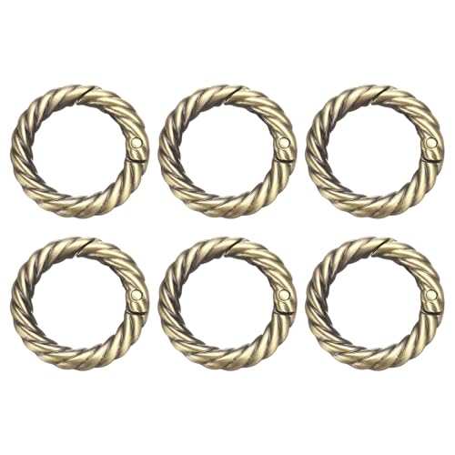 HARFINGTON Feder-O-Ringe, 1,9 cm, rund, Metall-Karabinerhaken, Kreis, Messing, Schlüsselanhänger, Schlüsselanhänger für Taschen, Handtaschen, Geldbörsen, Schlüsselanhänger, 6 Stück HARFINGTON Feder-O-Ringe, 1,9 cm, rund, Metall-Karabinerhaken, Kreis, Messing, Schlüsselanhänger, Schlüsselanhänger für Taschen, Handtaschen, Geldbörsen, Schlüsselanhänger, 6 Stück von HARFINGTON