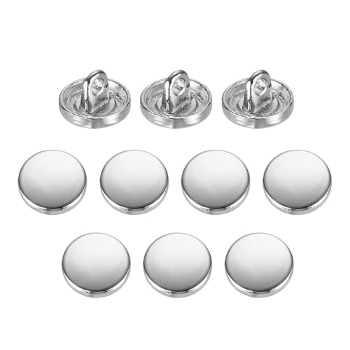 HARFINGTON Flache Metallknöpfe, 10 mm, rund, Metallnähknöpfe, Legierung, Schaft, Ersatzknöpfe für Männer und Frauen, Anzug, Wolle, Mantel, Hemd, Jacke, Hose, Nähen, Handwerk, helles Silber, 10 Stück HARFINGTON Flache Metallknöpfe, 10 mm, rund, Metallnähknöpfe, Legierung, Schaft, Ersatzknöpfe für Männer und Frauen, Anzug, Wolle, Mantel, Hemd, Jacke, Hose, Nähen, Handwerk, helles Silber, 10 Stück von HARFINGTON