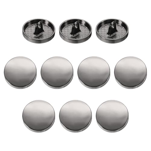 HARFINGTON Flache Metallknöpfe, 20 mm, rund, Metallnähknöpfe, Legierung, Schaft, Ersatzknöpfe für Männer und Frauen, Anzug, Wolle, Mantel, Hemd, Jacke, Hose, Nähen, Handwerk, Pistolenschwarz, 10 Stück HARFINGTON Flache Metallknöpfe, 20 mm, rund, Metallnähknöpfe, Legierung, Schaft, Ersatzknöpfe für Männer und Frauen, Anzug, Wolle, Mantel, Hemd, Jacke, Hose, Nähen, Handwerk, Pistolenschwarz, 10 Stück von HARFINGTON