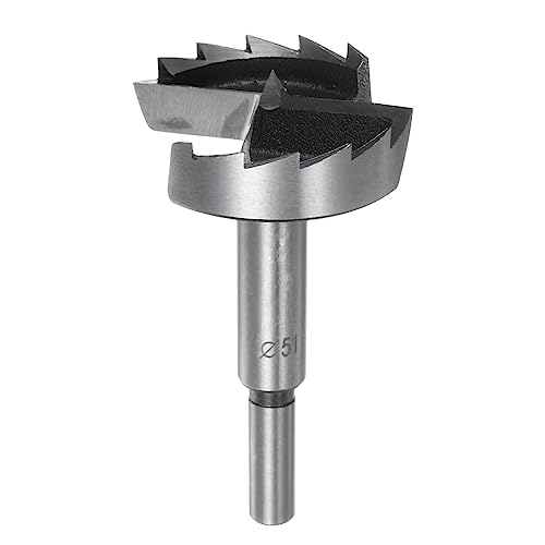 HARFINGTON Forstnerbohrer, 51 mm Durchmesser, 9 mm, runder Schaft, gezahnt, Hartstahl, Lochöffner für Holzbohrer, Scharnier, Holzbearbeitung HARFINGTON Forstnerbohrer, 51 mm Durchmesser, 9 mm, runder Schaft, gezahnt, Hartstahl, Lochöffner für Holzbohrer, Scharnier, Holzbearbeitung von HARFINGTON