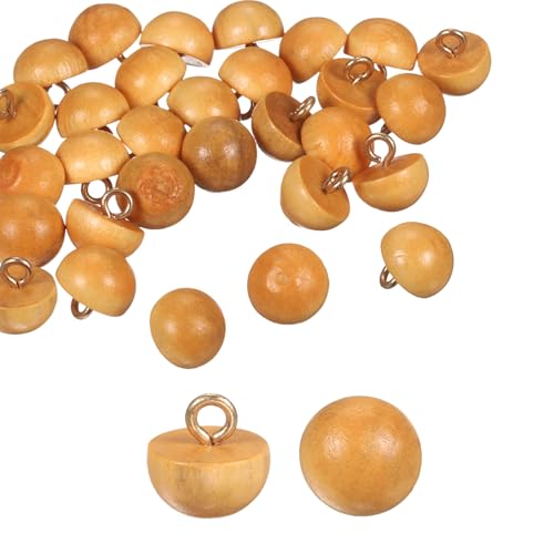 HARFINGTON Holzknöpfe, 11,5 mm, gewölbt, rund, zum Nähen, Nähen, Zubehör mit Schaft für Cheongsam-Shirt, Hochzeitskleider, Hellbraun, 30 Stück HARFINGTON Holzknöpfe, 11,5 mm, gewölbt, rund, zum Nähen, Nähen, Zubehör mit Schaft für Cheongsam-Shirt, Hochzeitskleider, Hellbraun, 30 Stück von HARFINGTON
