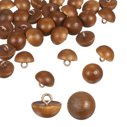 HARFINGTON Holzknöpfe, 12 mm, Pilzform, gewölbt, rund, Nähzubehör, mit Schaft, für Cheongsam-Shirt, Hochzeitskleider, Braun, 10 Stück HARFINGTON Holzknöpfe, 12 mm, Pilzform, gewölbt, rund, Nähzubehör, mit Schaft, für Cheongsam-Shirt, Hochzeitskleider, Braun, 10 Stück von HARFINGTON