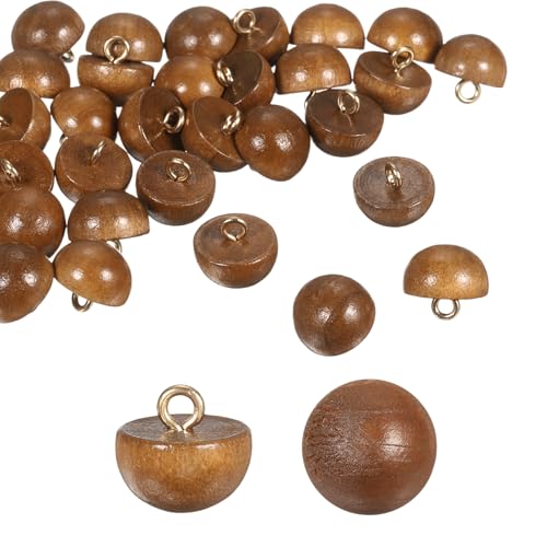 HARFINGTON Holzknöpfe, 15 mm, gewölbt, rund, zum Nähen, Nähen, Zubehör mit Schaft für Cheongsam-Shirt, Hochzeitskleider, Braun, 30 Stück HARFINGTON Holzknöpfe, 15 mm, gewölbt, rund, zum Nähen, Nähen, Zubehör mit Schaft für Cheongsam-Shirt, Hochzeitskleider, Braun, 30 Stück von HARFINGTON