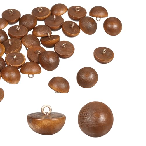 HARFINGTON Holzknöpfe, 18 mm, gewölbt, rund, zum Nähen, Nähen, Zubehör mit Schaft für Cheongsam-Shirt, Hochzeitskleider, Braun, 10 Stück HARFINGTON Holzknöpfe, 18 mm, gewölbt, rund, zum Nähen, Nähen, Zubehör mit Schaft für Cheongsam-Shirt, Hochzeitskleider, Braun, 10 Stück von HARFINGTON