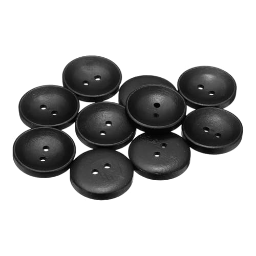 HARFINGTON Holzknöpfe, 40 l, 25 mm, 2 Löcher, rund, Ersatzknöpfe für Kleidung, DIY, Basteln, Dekoration, Schwarz, 10 Stück HARFINGTON Holzknöpfe, 40 l, 25 mm, 2 Löcher, rund, Ersatzknöpfe für Kleidung, DIY, Basteln, Dekoration, Schwarz, 10 Stück von HARFINGTON