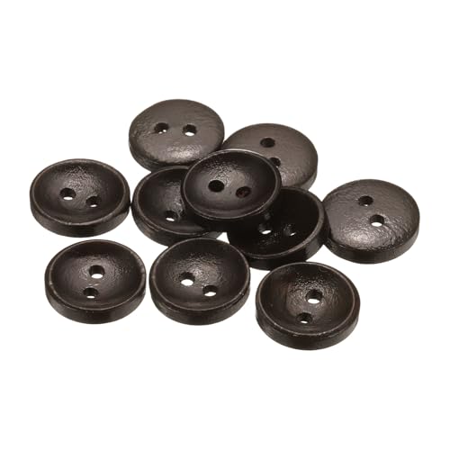 HARFINGTON Holzknöpfe zum Nähen, rund, 24 l, 15 mm, 2 Löcher, Ersatzknöpfe für Kleidung, DIY, Handwerk, Dekoration, Dunkelbraun, 10 Stück HARFINGTON Holzknöpfe zum Nähen, rund, 24 l, 15 mm, 2 Löcher, Ersatzknöpfe für Kleidung, DIY, Handwerk, Dekoration, Dunkelbraun, 10 Stück von HARFINGTON